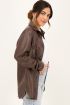 Bruine blouse met leatherlook