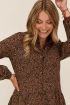 Bruine blousejurk met cheetah print | My Jewellery