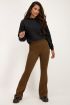 Bruine flared broek met ruiten