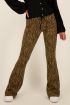 Bruine flared broek met zebra print | My Jewellery