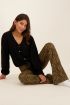 Bruine flared broek met zebra print | My Jewellery