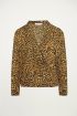 Bruine overslag blouse luipaard, blouse met print
