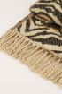 Bruine sjaal met print en flosjes