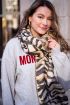 Bruine sjaal met print en flosjes | Sjaals | My Jewellery