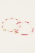 Candy armbanden set met roze kralen