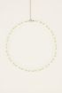 Candy blauwe kralenketting met parels