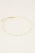 Candy blauwe kralenketting met parels