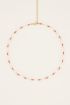 Candy roze kralenketting met parels