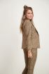 Beige suedine pantalon cheetah print, suedine pantalon