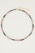 Ketting glitter & zwarte kralen, zwarte kralen ketting