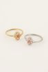 Cocktail cluster ring roze & oranje stenen | My Jewellery