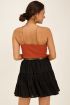 Cognac hooggesloten top met spaghettibandjes | My Jewellery