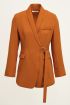 Roestkleurige blazer met riem, oversized blazer My Jewellery