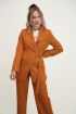 Roestkleurige blazer met riem, oversized blazer My Jewellery