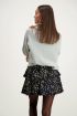 Grijsblauwe oversized trui met col, coltrui