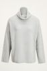 Grijsblauwe oversized trui met col, coltrui