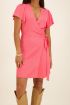 Coral short sleeved wrap dress | My Jewellery