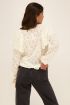 Crème blouse met bloemen & ruffles | My Jewellery