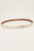 Crème leren riem met zilverkleurige ringen | My Jewellery