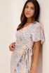 Crème midi jurk met gekleurde bloemenprint | My Jewellery