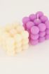 creme kaarsen set met bolletjes