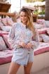 Crème blouse met gekleurde bloemenprint | My Jewellery