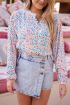 Crème blouse met gekleurde bloemenprint | My Jewellery