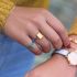 Stalen Ring Vierkant Rozen, Minimalistische Ringen