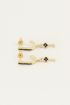 Oorhangers sleutel & zwarte strass steentjes | Zwarte oorbellen My Jewellery