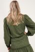 Donkergroene blouse met embroidery