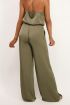 Donkergroene broek satijnen look