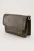 Donkergroene schoudertas croco print