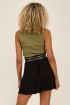 Donkergroene top met rib & vierkante hals | My Jewellery