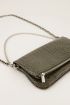 Donkergroene schoudertas met zilverkleurige rits | My Jewellery
