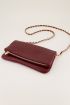 Donkerrode schoudertas met goudkleurige rits | My Jewellery