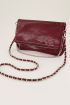 Donkerrode schoudertas met zilverkleurige rits | My Jewellery