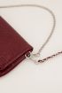 Donkerrode schoudertas met zilverkleurige rits | My Jewellery