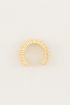 Earcuff breed strass wit, earcuff ringetje