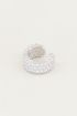Earcuff breed strass wit, earcuff ringetje