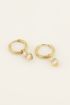 Oorringen met dubbel hartje van strass | My Jewellery