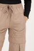 Brown cargo pants with elasticated waistband | My Jewellery