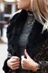 Stola faux fur zwart imitatiebont, sjaal