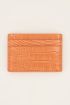 Bright orange crocodile print card holder | My Jewellery