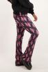 Zwarte flared broek met boho print