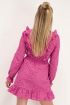 Fuchsia jurk met embroidery & ruffles