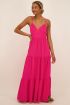 Fuchsia maxi jurk met strikdetail op rug | My Jewellery