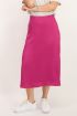 Fuchsia midi rok met structuur