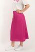 Fuchsia midi rok met structuur