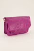 Fuchsia schoudertas met croco print | My Jewellery