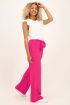 Fuchsia wijdvallende broek met ceintuur | My Jewellery
